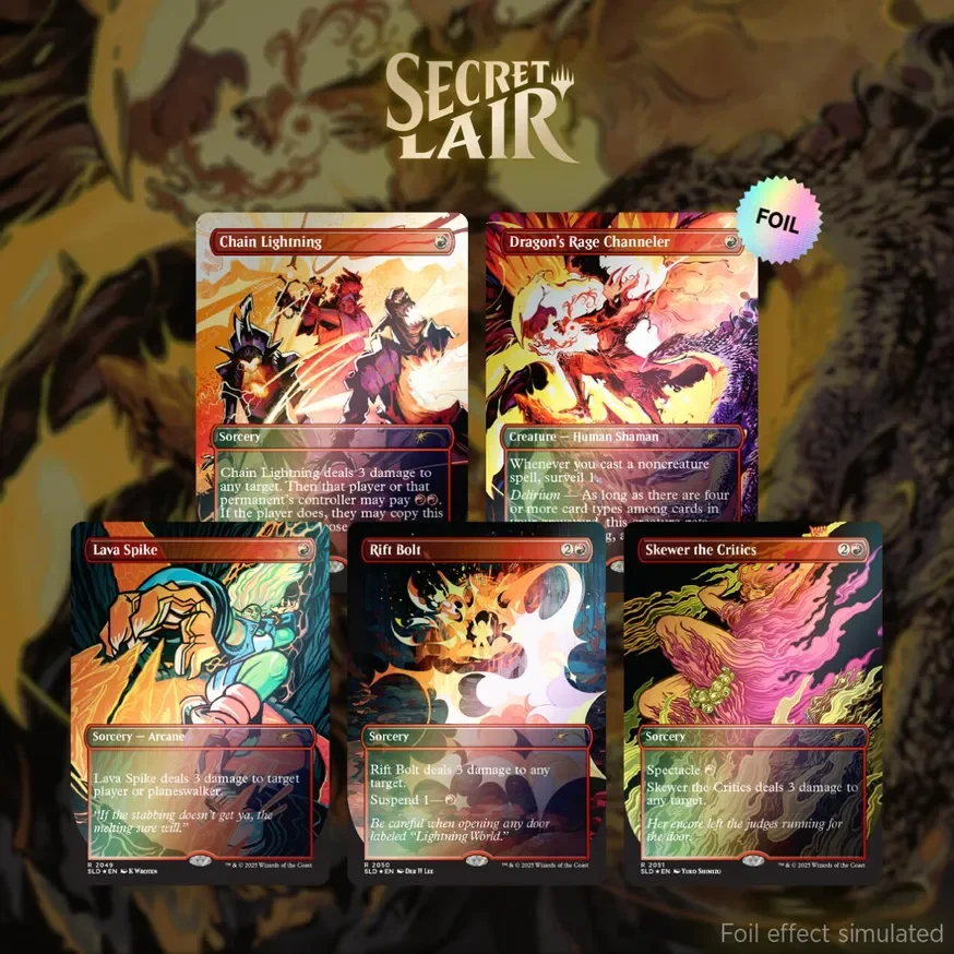 Secret Lair Drop EVERYTHING IS ON FIRE Rainbow Foil